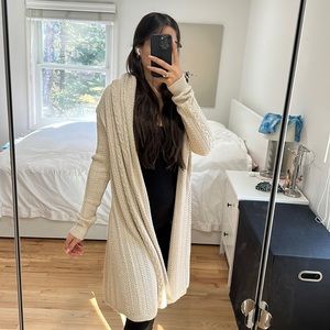 Ralph Lauren Metallic Cream/Beige Cable Knit Cardigan